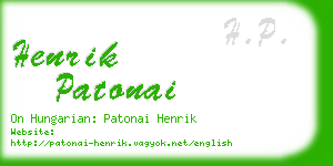 henrik patonai business card